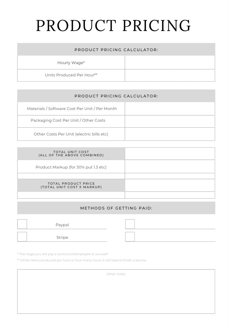 Digital Product Planner