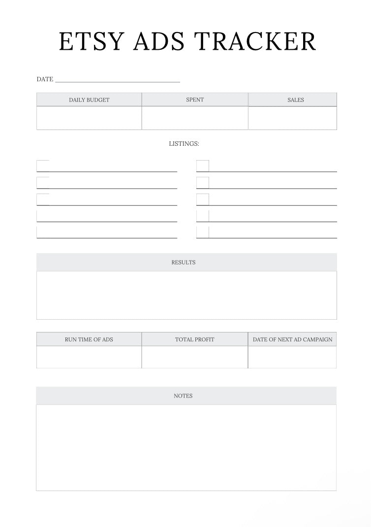 Etsy Planner