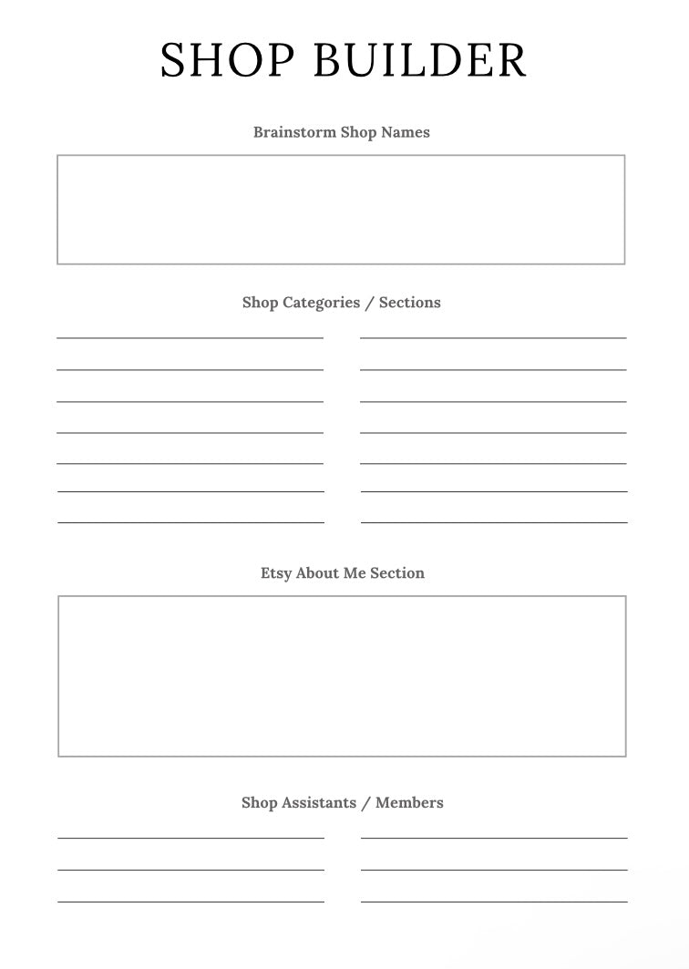 Etsy Planner