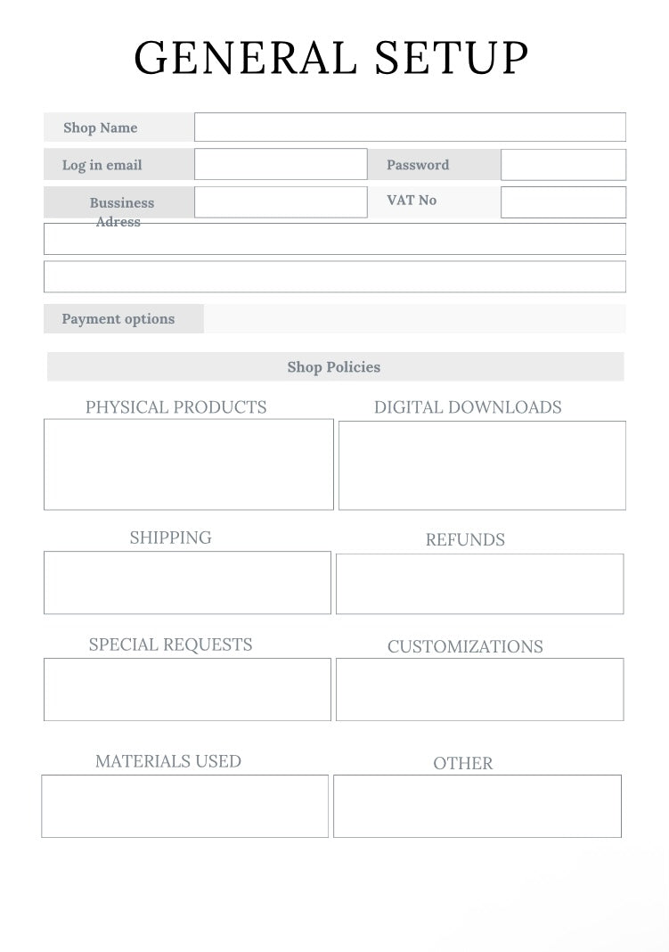 Etsy Planner
