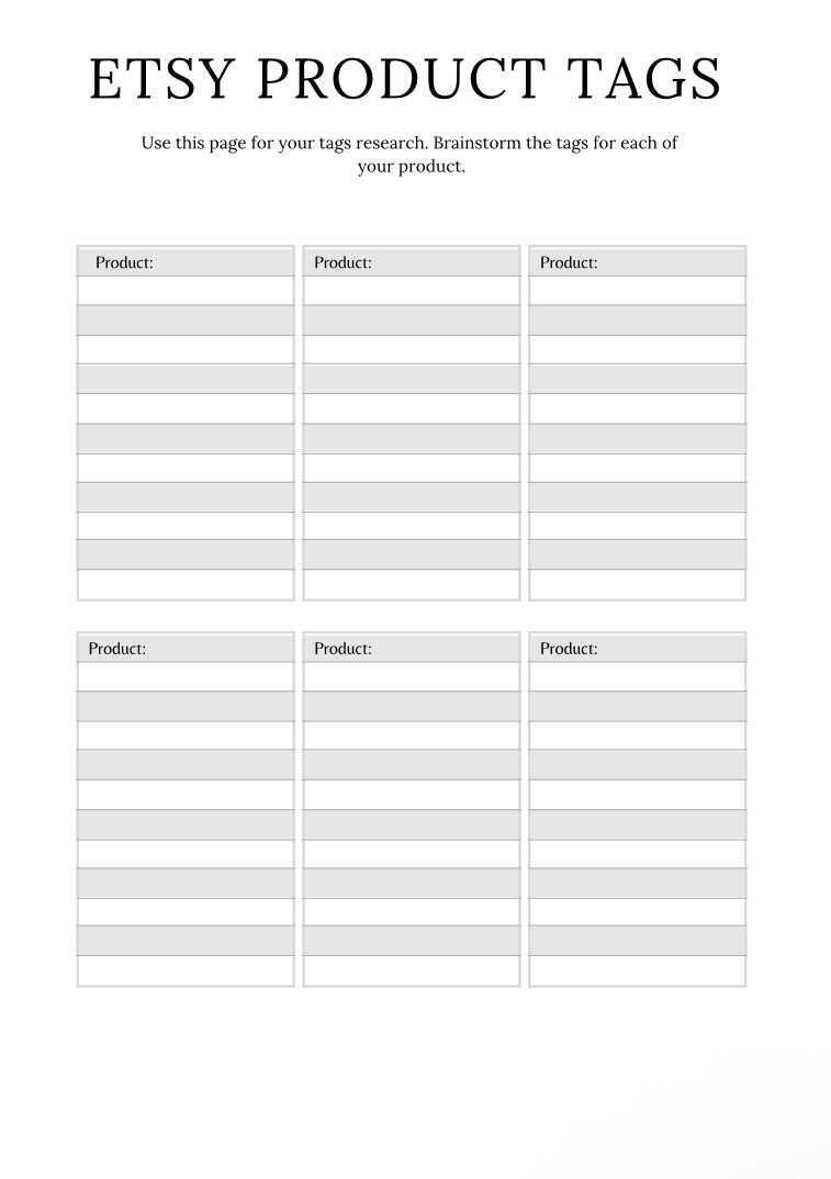 Etsy Planner