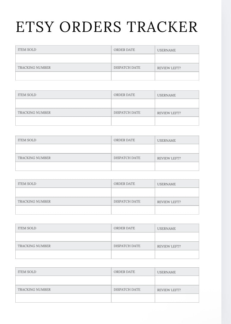 Etsy Planner