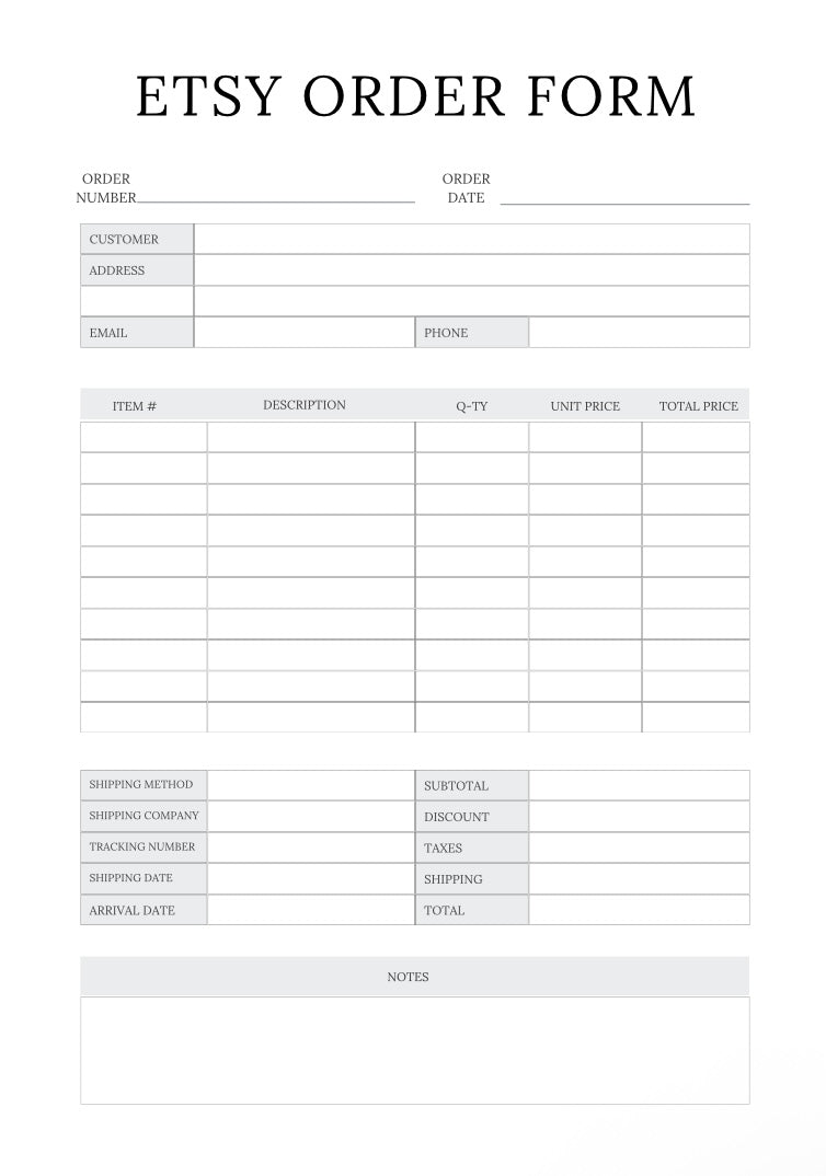 Etsy Planner