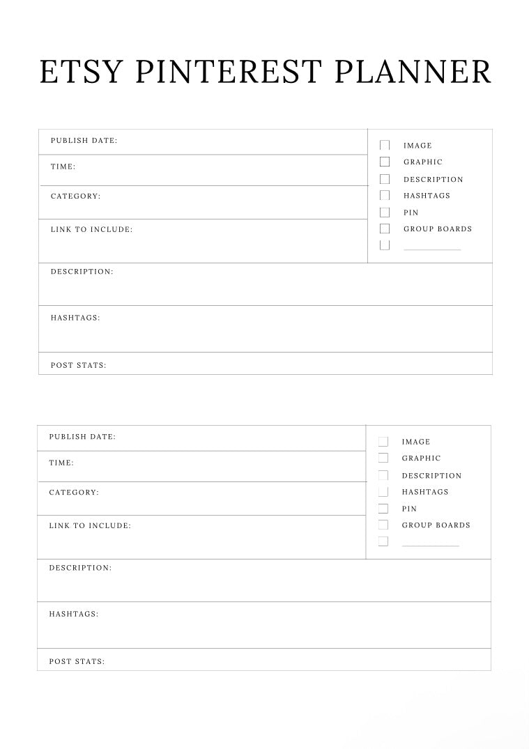 Etsy Planner