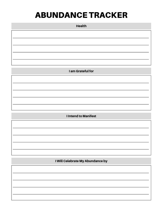 Abundance mindset digital journal