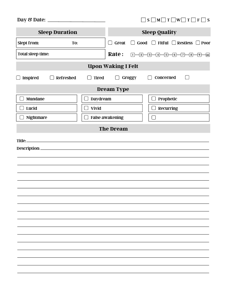 Dream Journal and Diary